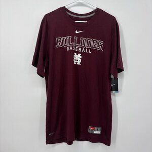 Nike Dri-fit Mississippi State Bulldogs Baseball T Short Mens Size Large Maroon